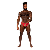 Male Power Sassy Lace Open Ring Thong Red S/M - Royal Sins