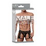 Male Power Scandal Lace GStr Gart Shrt Blk L/XL - Royal Sins