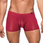 Male Power Seamless Sleek Sleek Short w/sheer pouch Wine Large - Royal Sins