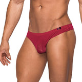 Male Power Seamless Sleek Sleek Thong w/sheer pouch Wine S/M - Royal Sins