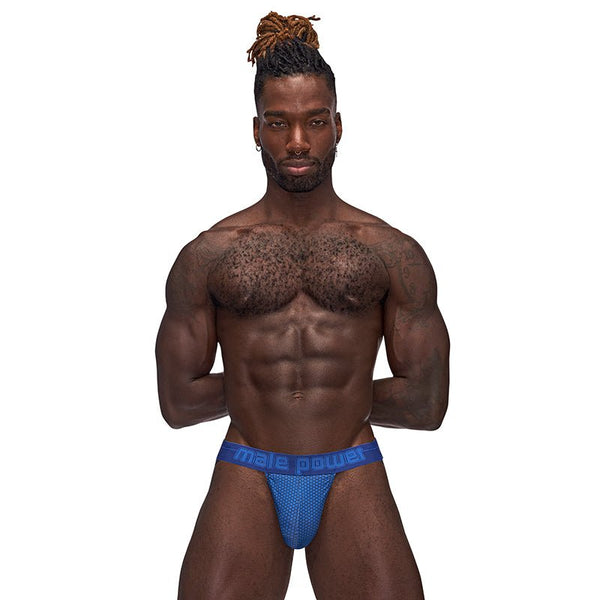 Male Power Sexagon Strappy Ring Jock Royal S/M - Royal Sins