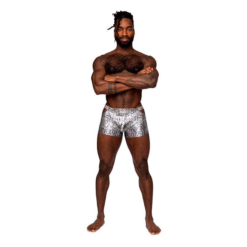 Male Power S'naked Pouch Short Silver/Black XL - Royal Sins