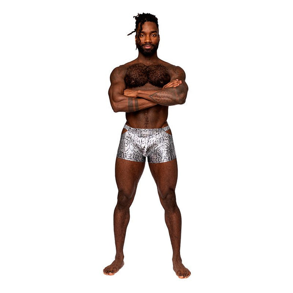 Male Power S'naked Pouch Short Silver/Black XL - Royal Sins