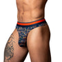 Male Power Soo Cumfy Thong Navy/Orange L/XL - Royal Sins