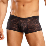 Male Power Stretch Lace Mini Short Black Lrg - Royal Sins