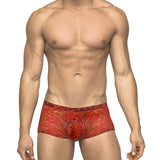 Male Power Stretch Lace Mini Short Red Medium - Royal Sins
