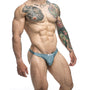 MaleBasics JUSTIN + SIMON Classic Tanga Metal Green 2XL - Royal Sins