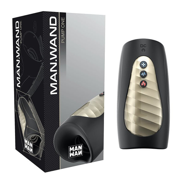 Man.Wand Pump One Rechargeable Multi - Function Masturbator Black - Royal Sins