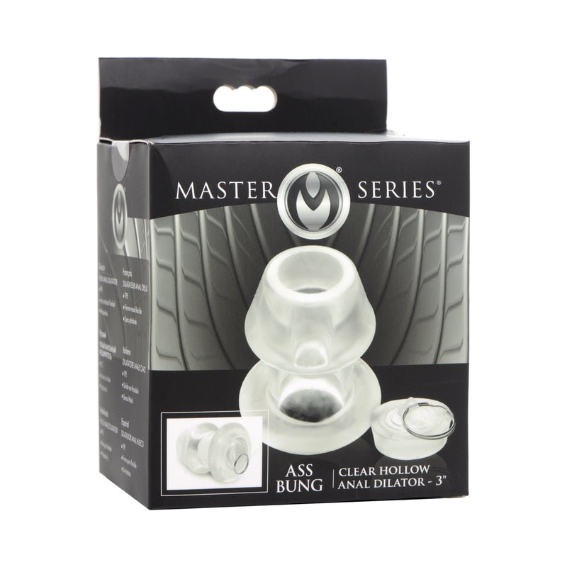 Master Series Ass Bung Clear Hollow Anal Dilator 3 in. - Royal Sins