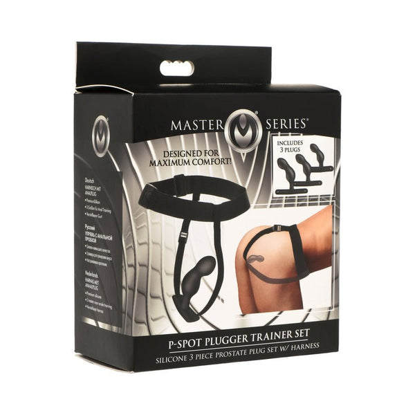 Master Series P - Spot Plugger Trainer 3 - Piece Silicone Set with Harness - Royal Sins