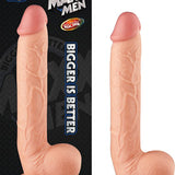 Maxx Men 11in. Real Skin Straight Dong With Balls & Suction Cup (Ivory) - Royal Sins