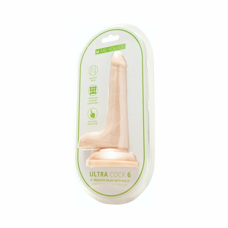 Me You Us Ultra Cock 6 in. Realistic Dual Density Dildo with Balls Vanilla - Royal Sins