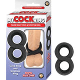 My Cockring Figure Eight Cock & Scrotum Ring Black - Royal Sins