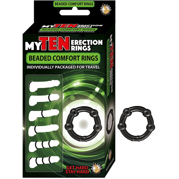 My Ten Erection Rings Beaded Comfort RingsBlack - Royal Sins
