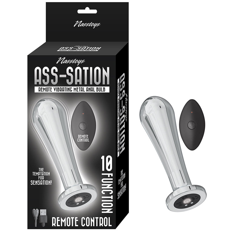 Nasstoys Ass - Sation Remote Vibrating Metal Anal Bulb Silver - Royal Sins