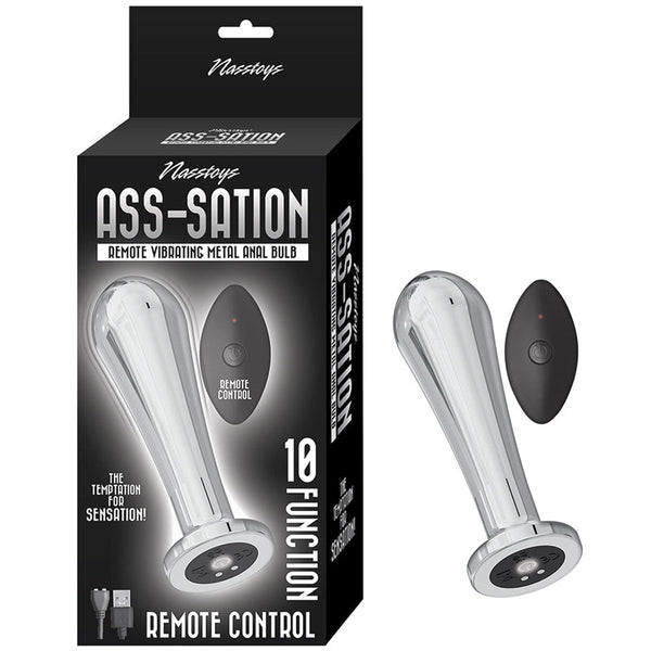 Nasstoys Ass - Sation Remote Vibrating Metal Anal Bulb Silver - Royal Sins
