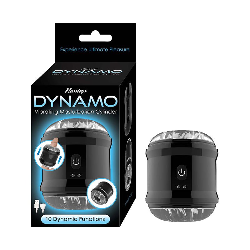 Nasstoys Dynamo Rechargeable Vibrating Masturbator Cylinder Black - Royal Sins