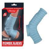 Nasstoys Power Sleeve Ribbed Fit Vibrating Penis Enhancer Blue - Royal Sins