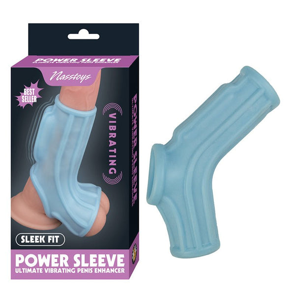 Nasstoys Power Sleeve Sleek Fit Vibrating Penis Enhancer Blue - Royal Sins