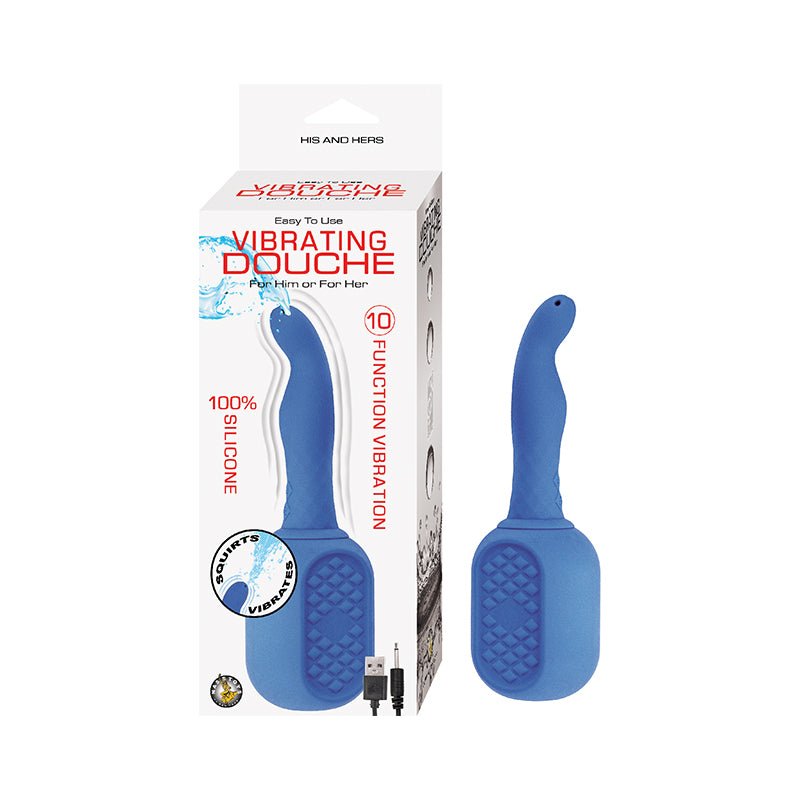 Nasstoys Vibrating Douche Rechargeable Silicone Blue - Royal Sins