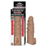 Natural Realskin Spiked Vibrating Penis Xtender - Brown - Royal Sins