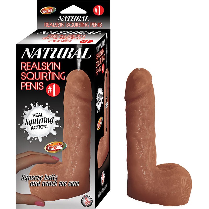 Natural Realskin Squirting Penis 1 Brown - Royal Sins