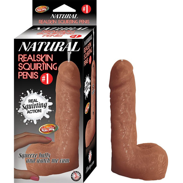 Natural Realskin Squirting Penis 1 Brown - Royal Sins