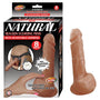Natural Realskin Squirting Penis with Adjustable Harness 8" - Brown - Royal Sins