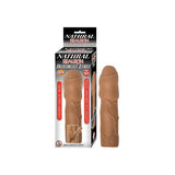 Natural Realskin Uncircumcised Xtender Removable Bullet Waterproof Brown - Royal Sins