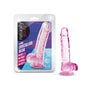 Naturally Yours Crystalline 6 in. Dildo with Balls Rose - Royal Sins