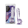 Naturally Yours Crystalline 8 in. Dildo with Balls Amethyst - Royal Sins