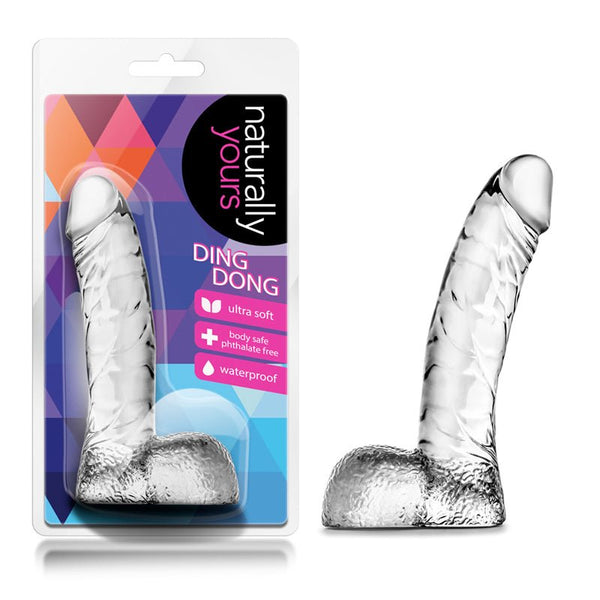 Naturally Yours Ding Dong Realistic 5.5 in. Dildo with Balls Clear - Royal Sins
