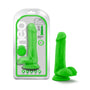 Neo 6 in. Dual Density Dildo with Balls Neon Green - Royal Sins