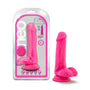 Neo 6 in. Dual Density Dildo with Balls Neon Pink - Royal Sins