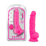 Neo 7.5 in. Dual Density Dildo with Balls Neon Pink - Royal Sins