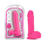 Neo 8 in. Dual Density Dildo with Balls Neon Pink - Royal Sins