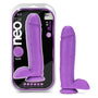 Neo Elite 10 in. Silicone Dual Density Dildo with Balls & Suction Cup Neon Purple - Royal Sins
