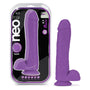 Neo Elite 11 in. Silicone Dual Density Dildo with Balls Neon Purple - Royal Sins