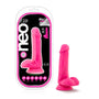 Neo Elite 6 in. Silicone Dual Density Dildo with Balls Neon Pink - Royal Sins