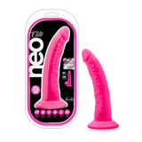 Neo Elite 7.5 in. Silicone Dual Density Dildo Neon Pink - Royal Sins