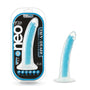 Neo Elite Glow in the Dark Prysm 7 in. Silicone Dual Density Dildo Neon Blue - Royal Sins