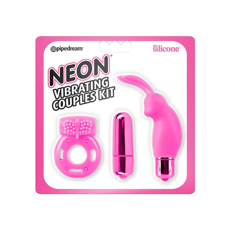 Neon 3 - Piece Silicone Vibrating Couples Kit Pink - Royal Sins