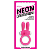 Neon Rabbit Ring Vibrating Silicone Cockring With Ears Pink - Royal Sins