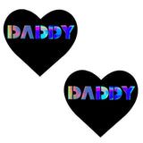 Neva Nude Pasty Daddy Heart Vinyl Black - Royal Sins