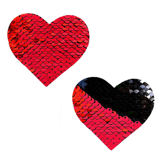 Neva Nude Pasty Heart Sequins Red To Black - Royal Sins