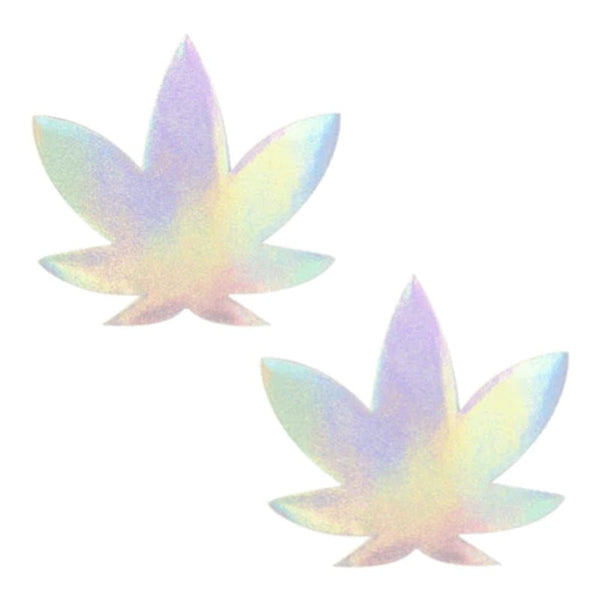 Neva Nude Pasty Weed Leaf Holographic - Royal Sins