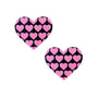 Neva Nude Pink Heart UV Valentines Black Glitter Heart Nipztix Pasties - Royal Sins