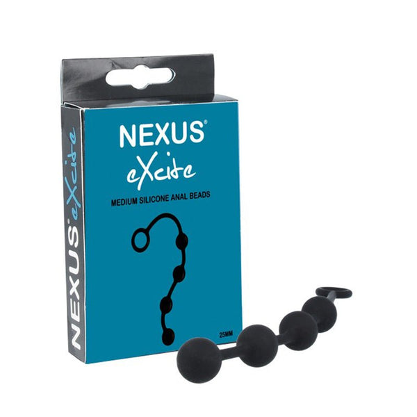 Nexus EXCITE Anal Beads Silicone Medium Black - Royal Sins