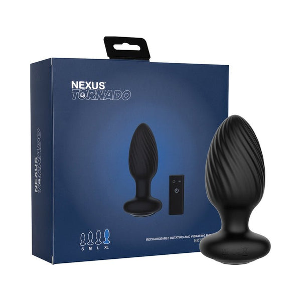 Nexus Tornado XL Rotating and Vibrating Butt Plug with Remote Control - Royal Sins