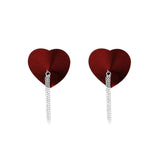 Nipplicious Dominatrix Leather Collar & Pasties With Chain Red - Royal Sins